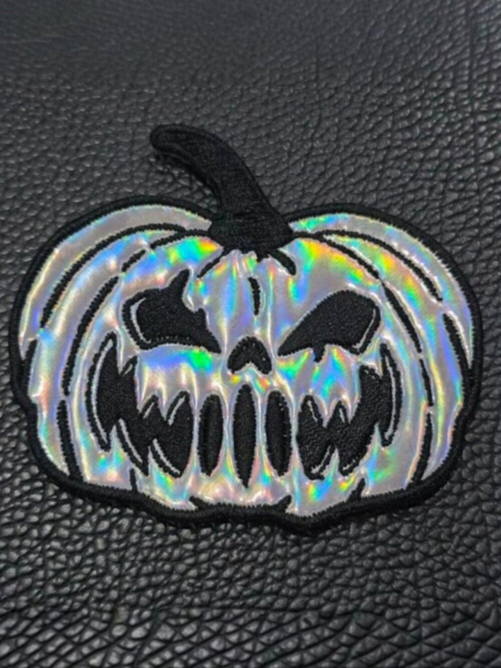 Killstar Pumpkween Patch Holographic Pumpkin Skull Embroidered Accessory Sz OS